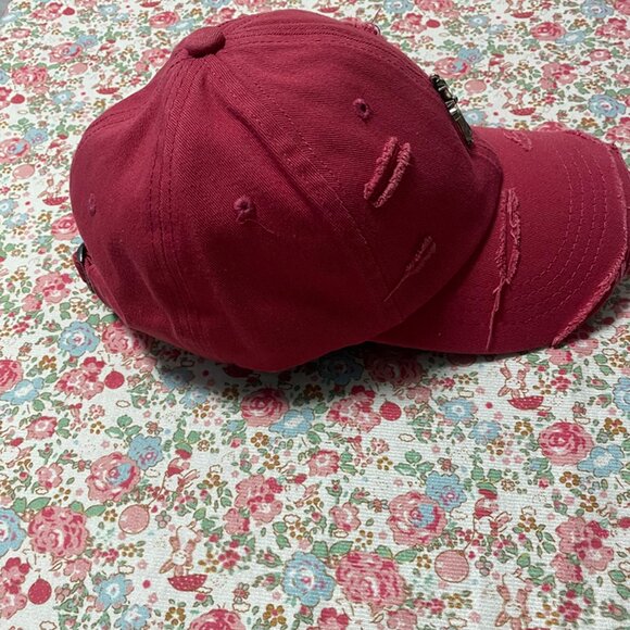 Chrome Heart Cross Logo Torn Edge Baseball Cap - Picture 3 of 7